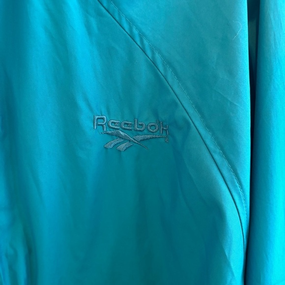 Reebok Vintage Y2K 90's Teal Zi Up Raincoat Windbreaker Jacket Size M Unisex - Picture 3 of 8